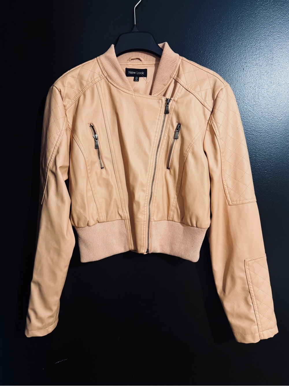 New Look Cropped Bomber Jacket in Beige-Like New